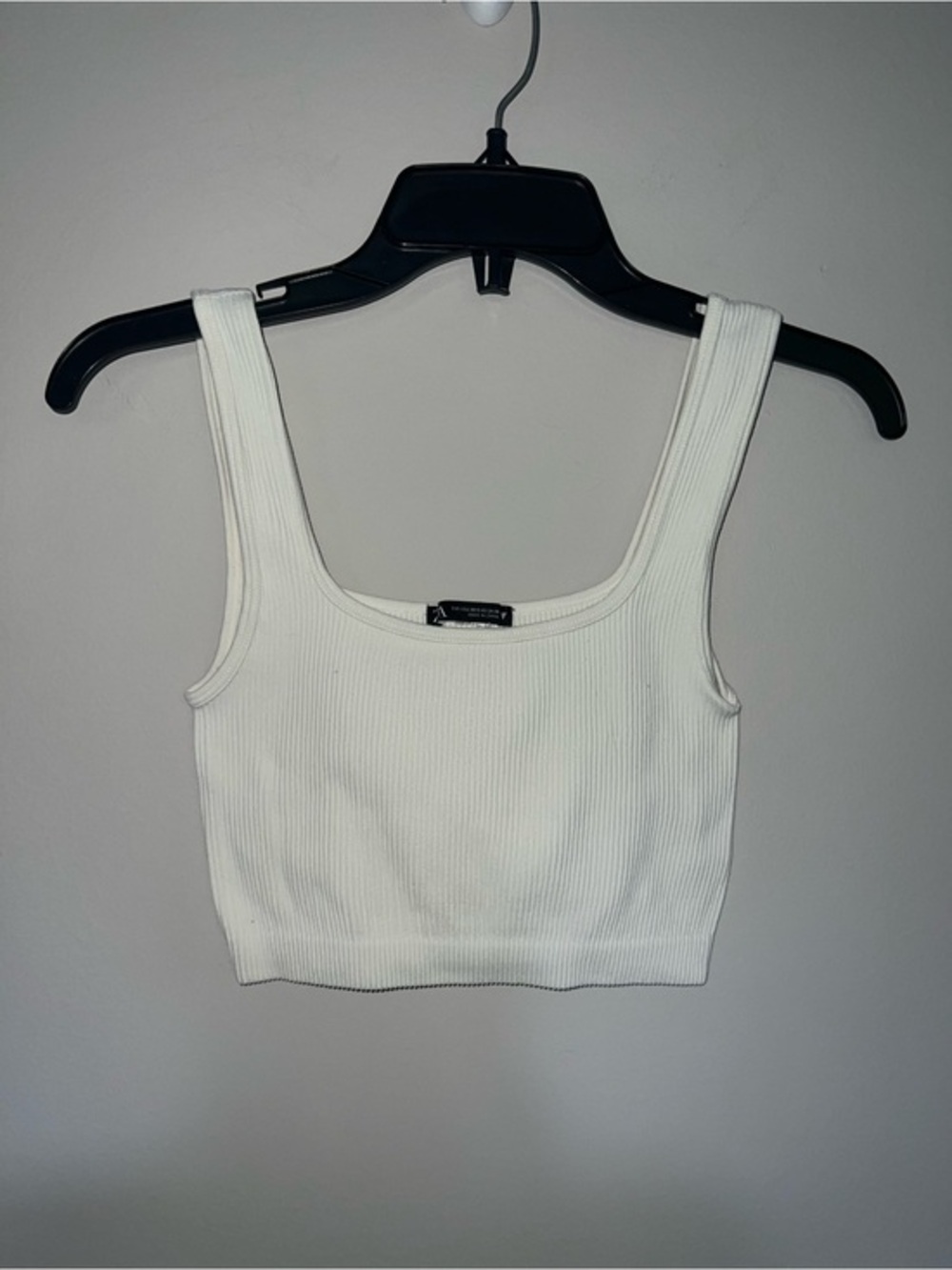 White ribbed cropped tank top Zara XS/S